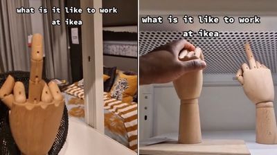IKEA假手裝飾品「狂被顧客掰中指」　店員拍片嘆：每天都在弄這個