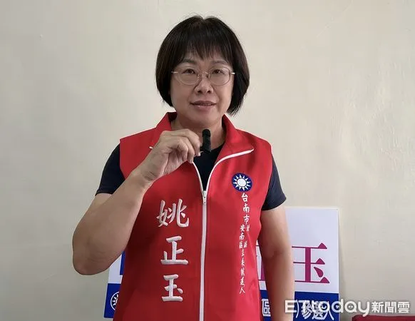 ▲國民黨台南市立委第三選區安南區、北區）參選人姚正玉27日再度表示，請市府及綠委能提出保證水、電供應無虞的具體方案，以安台積電的心。（圖／記者林東良翻攝，下同）