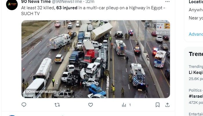 ▲▼埃及高速公路重大車禍。（圖／翻攝自X）