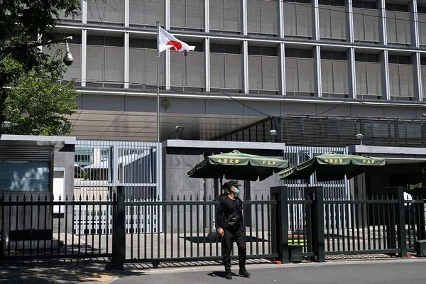 ▲▼日本駐北京大使館。（圖／CFP）