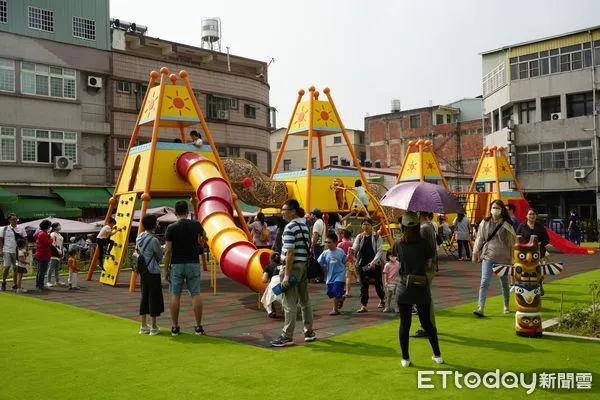 ▲南投市首座大型兒童遊戲場啟用。（圖／南投市公所提供，下同）
