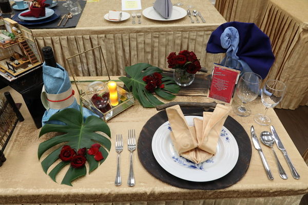 ▲口布摺疊及餐桌佈置競賽