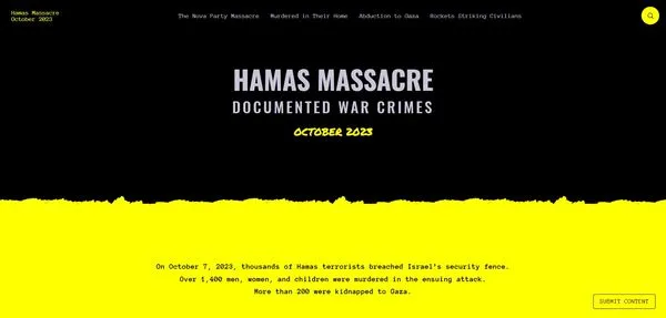▲▼以色列政府架設「哈瑪斯大屠殺」（Hamas Massacre）網站，收錄哈瑪斯分子10月7日在以色列殺害或綁架平民的影像。（圖／翻攝自hamas-massacre.net）
