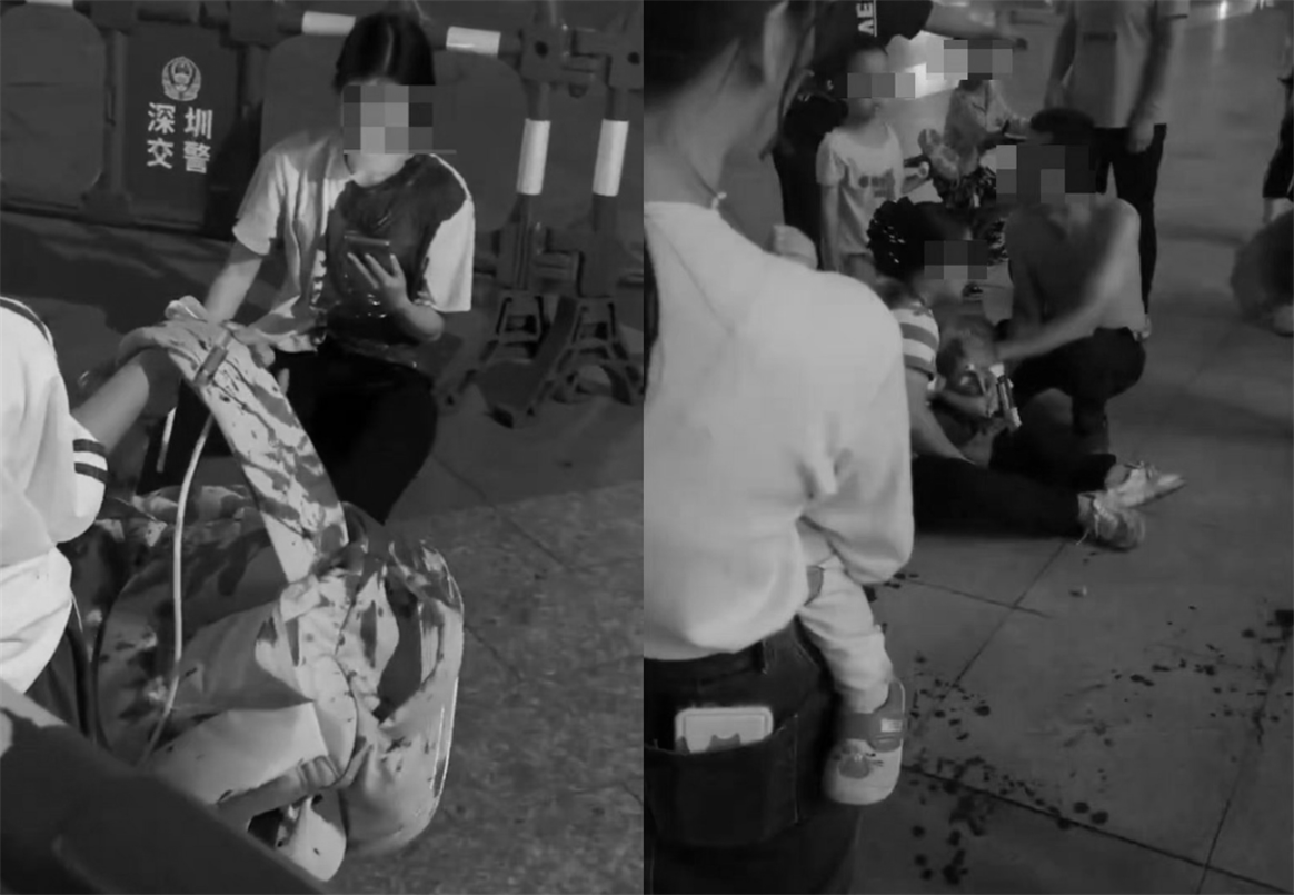▲▼深圳37歲男子在龍華區當街斬人致1死3傷。（圖／翻攝自微博）