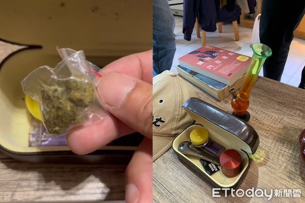 ▲▼台中男藏大麻被搜！一臉淡定坐沙發上...腳邊茶几一開就露餡。（圖／記者許權毅翻攝）