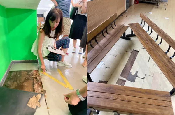 ▲▼許淑華勘查台北市國中小校園設施老舊、破損。（圖／翻攝自許淑華臉書）