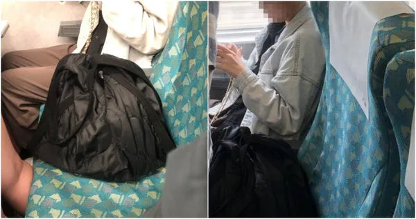 一名搭乘高鐵自由座的女子為了幫朋友佔位，竟把包包放在座位上卡位。（圖／擷取自Facebook／爆料公社二社）