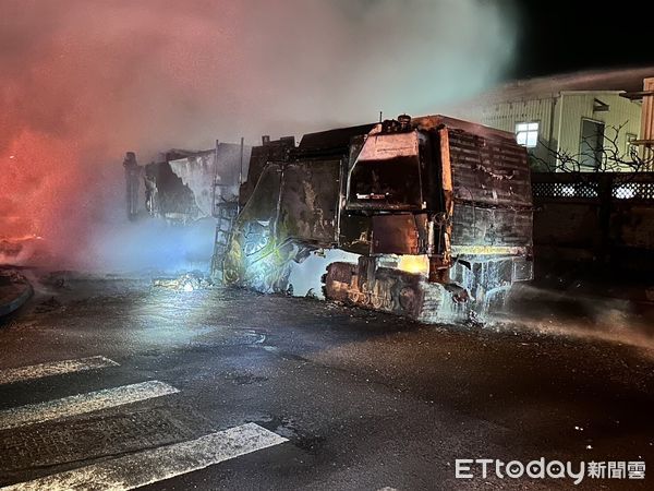 ▲▼桃園市觀音區鋪路機火警1死（圖／記者沈繼昌翻攝）