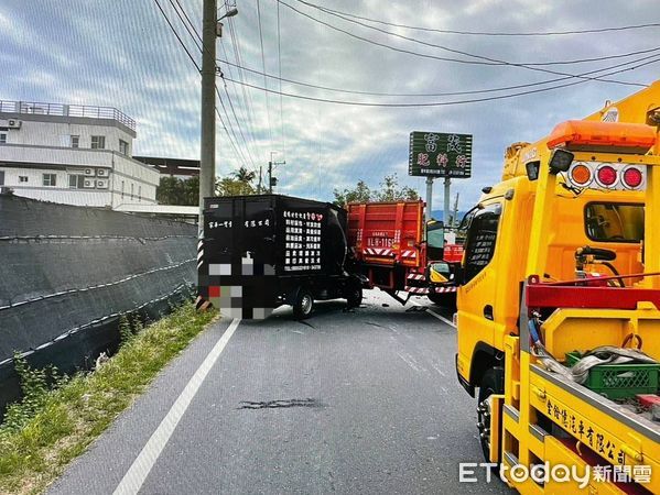 ▲▼             台東市豐年路二段大、小貨車碰撞事故。。（圖／記者楊漢聲翻攝）