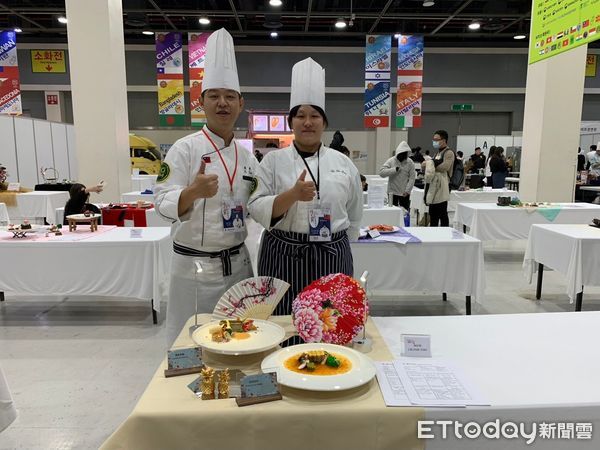 ▲2023年第20屆韓國國際頂尖廚師大賽，美和科技大學府奪得4面金牌            。（圖／美和科技大學提供，下同）