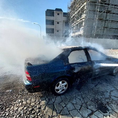 ▲彰化伸港鄉火燒車驚見駕駛成焦屍。（圖／民眾提供）