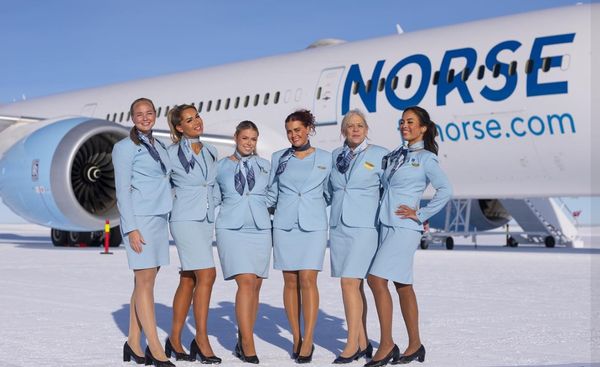 ▲▼挪威大西洋航空波音787降落南極洲。（圖／翻攝Norse Atlantic Airways粉絲專頁）