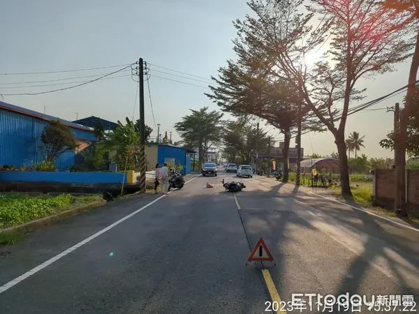 ▲兩部機車在這個路口發生車禍，2名騎士都送醫             。（圖／記者吳奕靖翻攝）