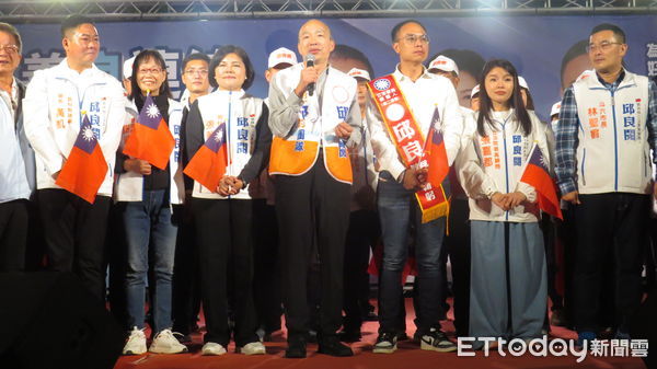 ▲韓國瑜今回雲林為雲林山縣立委候選人邱良閱站台。（圖／記者蔡佩旻翻攝）