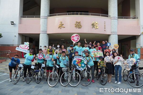 ▲2023年第6屆同星協力轉動愛單車環島到台南，永福星星幫同學喜迎接。（圖／記者林東良翻攝，下同）
