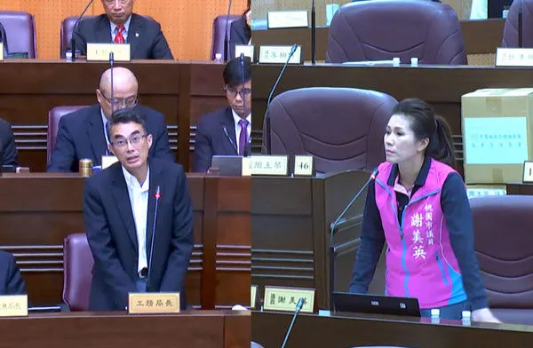 ▲中原陸橋砸傷人，謝美英建請市府進行公共工程體檢