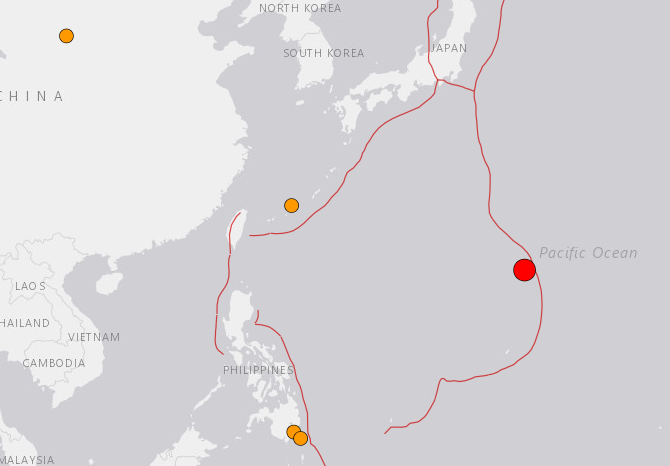 ▲▼馬里亞納群島發生規模6.9地震。（圖／翻攝自USGS）