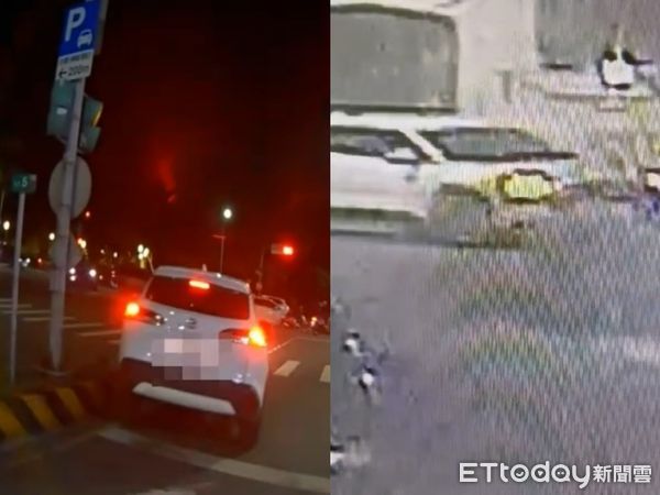 ▲▼一輛租賃車掛上掛失車牌衝撞警方，車上2人逃走             。（圖／記者戴上容翻攝）