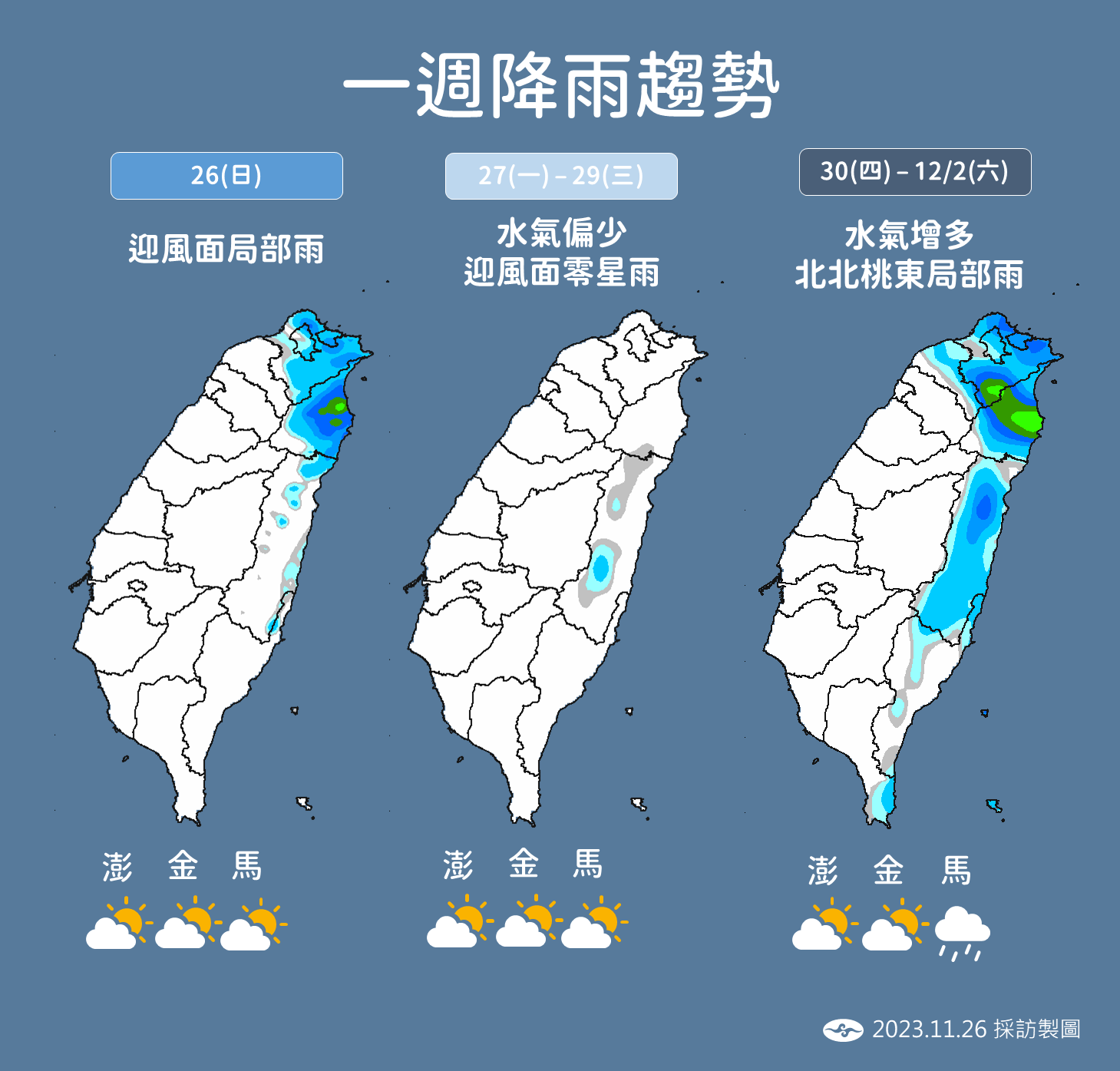 ▲▼未來天氣趨勢。（圖／氣象署）