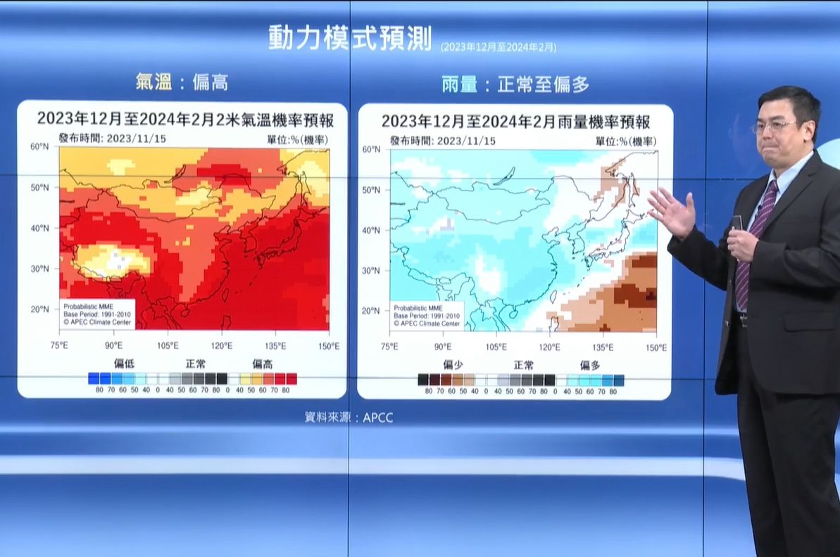 ▲▼氣象署11/28說明冬季展望。（圖／翻攝氣象署直播）