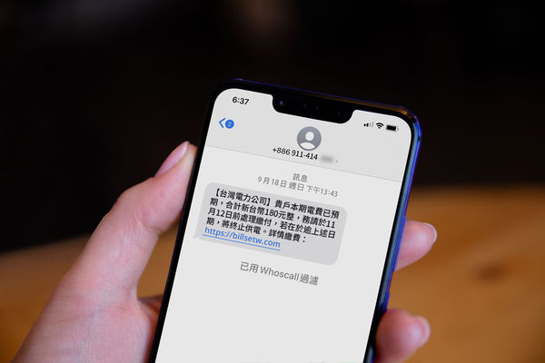▲Whoscall分析，今年國內最常見的騙術為催繳水電費或交通罰款的釣魚簡訊。（圖／Gogolook）