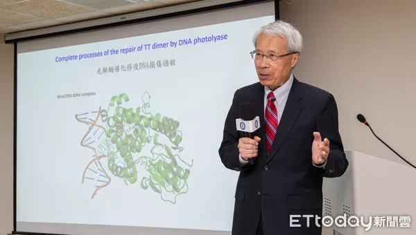 ▲▼中研院院士蔡明道(見圖)領導國際團隊，首度在原子解析度下直擊DNA光解酶酵素的修復過程。（圖／記者許敏溶攝）