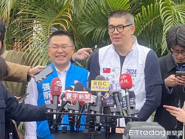 ▲▼張斯綱競選總部成立大會，連勝文受訪。（圖／記者黃國霖攝）