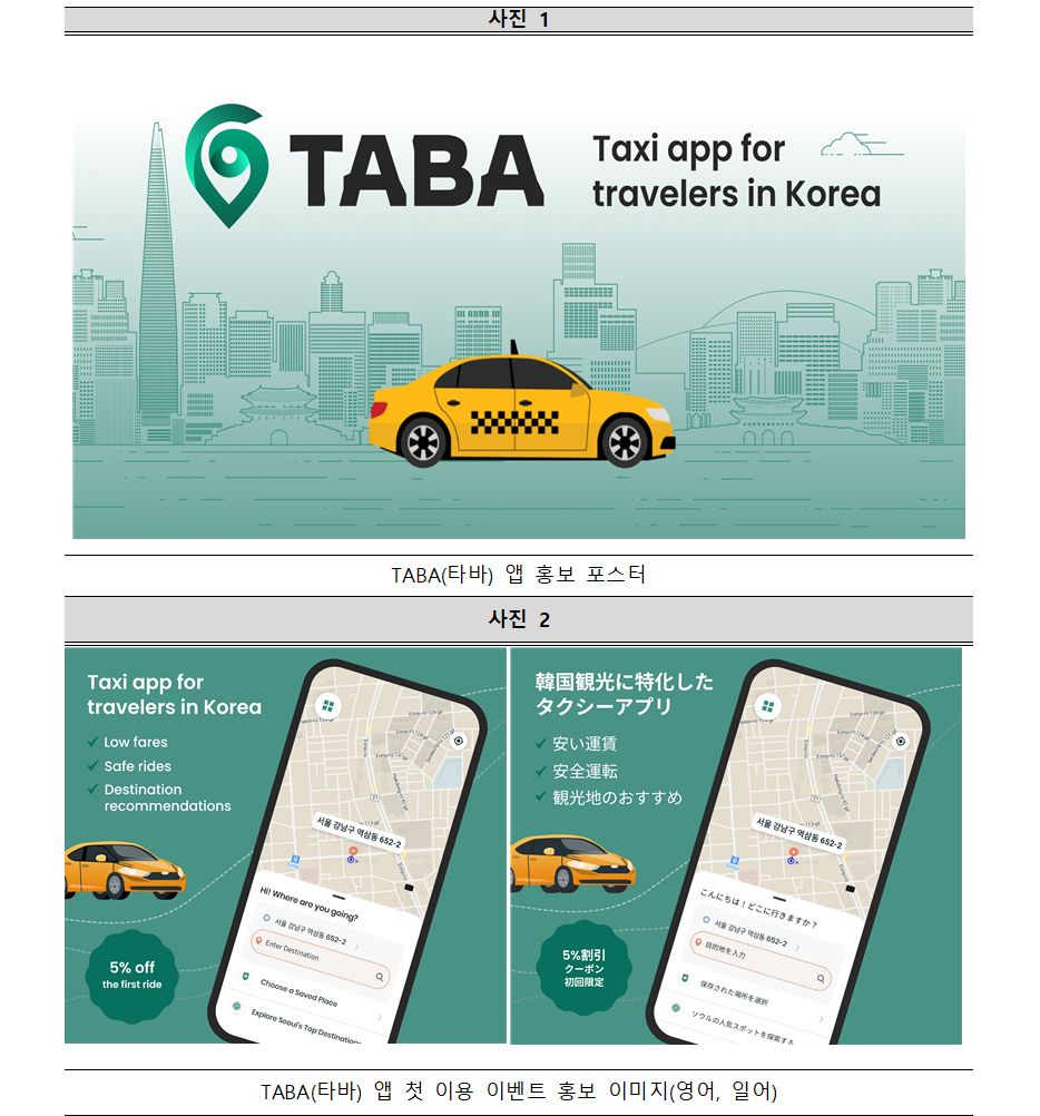 支援多國語言！首爾推叫車App「TABA」　便利外國旅客身份驗證