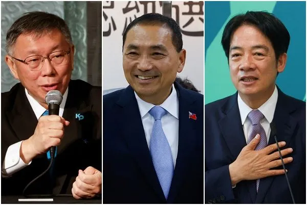 ▲▼2024台灣總統大選三位總統候選人，左起柯文哲、侯友宜、賴清德。（組圖／路透）