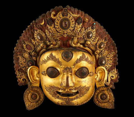 ▲▼價值90萬美元的16世紀面具，刻劃的是印度教三位一體中的「濕婆」（Shiva）。（圖／路透）