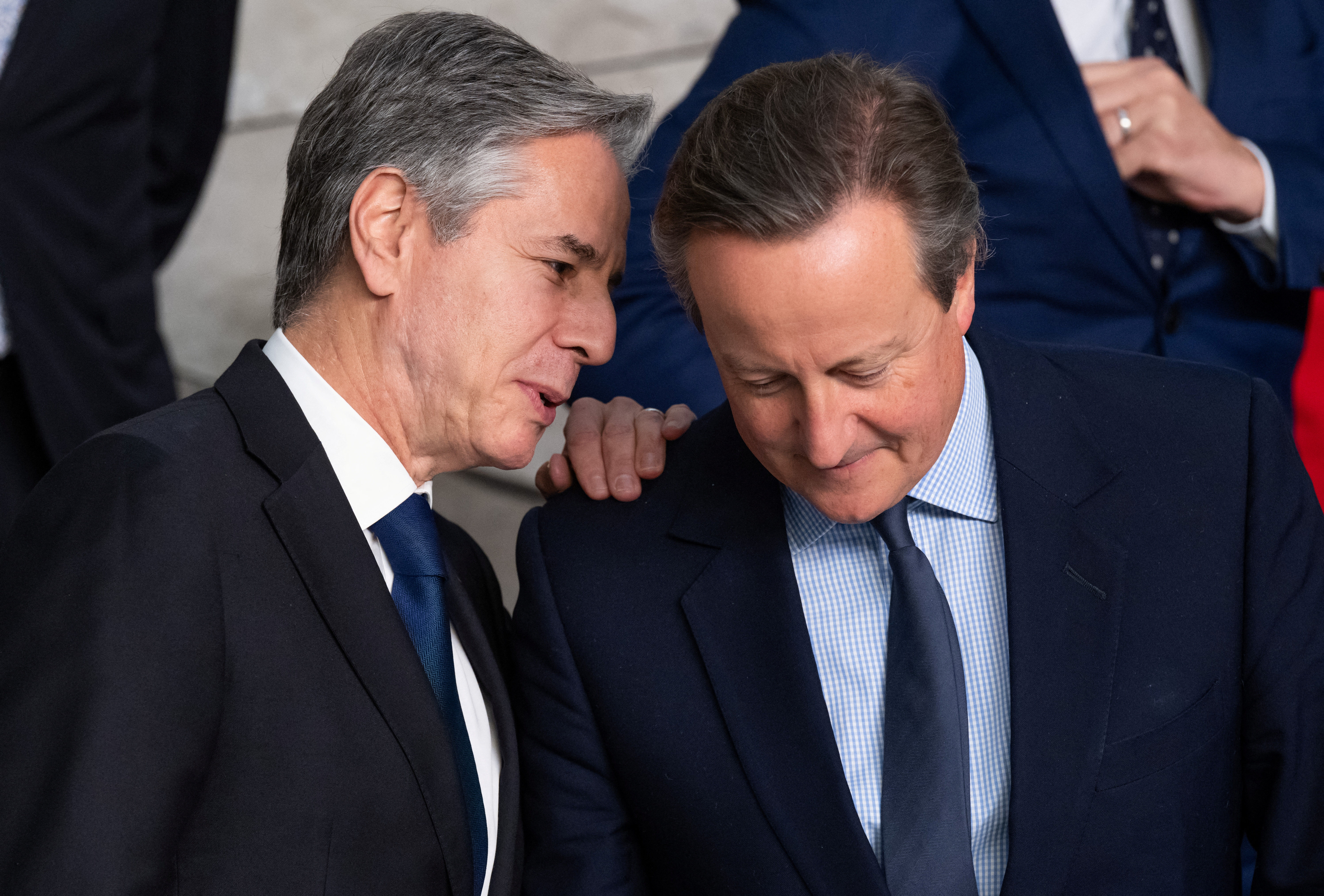 ▲英國外交大臣卡麥隆（David Cameron）與美國國務卿布林肯（Antony Blinken）。（圖／路透）