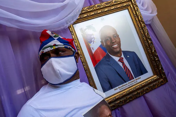 ▲▼2021年遇刺身亡的前海地總統摩依士（Jovenel Moise）遺照。（圖／路透）