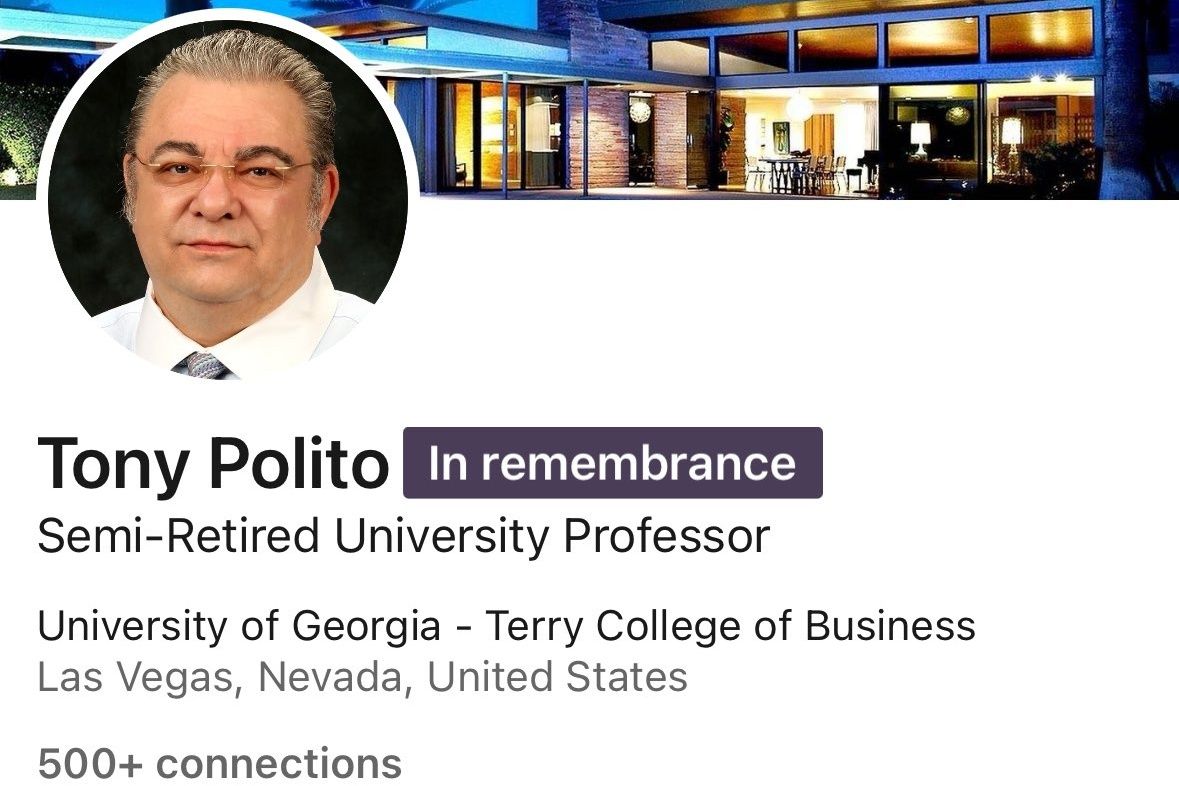 ▲▼ 內華達大學槍擊67歲槍手波利托（Anthony Polito）的LinkedIn頁面，目前帳號已被移除。（圖／翻攝自X）