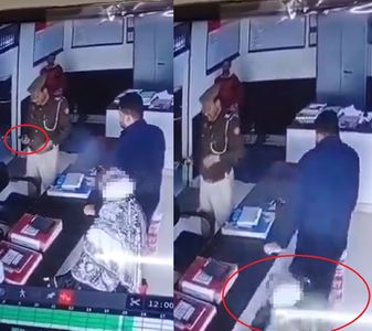 警櫃台玩槍「砰」影片曝! 印度婦腦袋破洞秒癱軟倒地