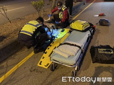 苗栗台1線婦人違規穿越遭撞翻滾 左腿骨折意識不清轉院救治
