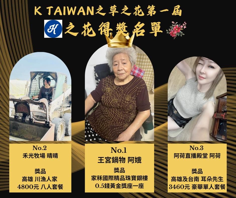 ▲臉書粉專「K Taiwan」公布第一屆K Taiwan之花得獎名單。（圖／翻攝自Facebook／K Taiwan）
