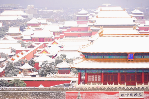 ▲北京故宮雪景。（圖／翻攝自微博）