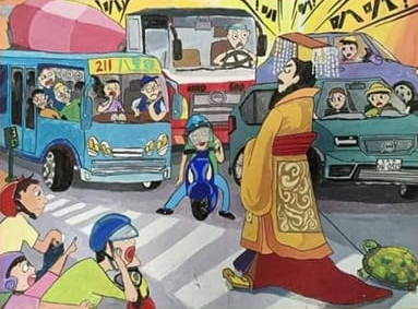 ▲東興國中學生畫作《帝王條款》得到漫畫類特優。（圖／翻攝自臉書）