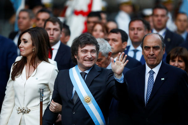 ▲▼阿根廷總統米雷伊（Javier Milei）2023年12月10日宣誓就職。（圖／路透）