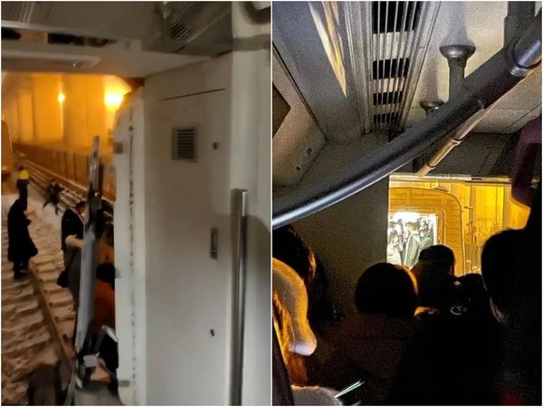 ▲▼北京地鐵昌平線驚傳車廂斷開。（圖／翻攝微博）