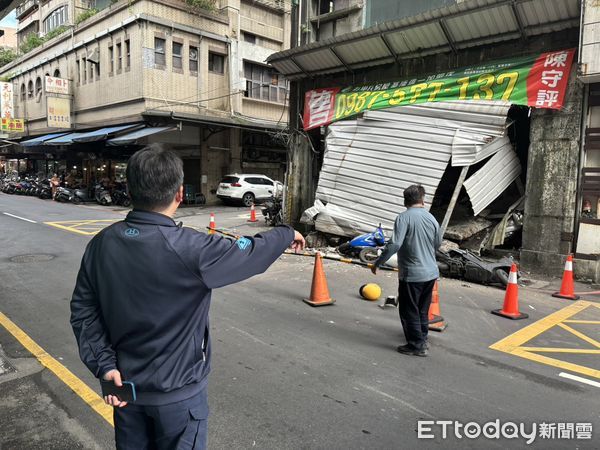 ▲基隆市仁愛區一處房屋塌陷。（圖／記者郭世賢翻攝，下同）