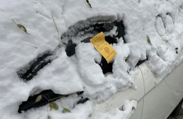 ▲河北石家莊部分車輛在雪地中違停被交警開單，引起外界熱議。（圖／翻攝頂端新聞）
