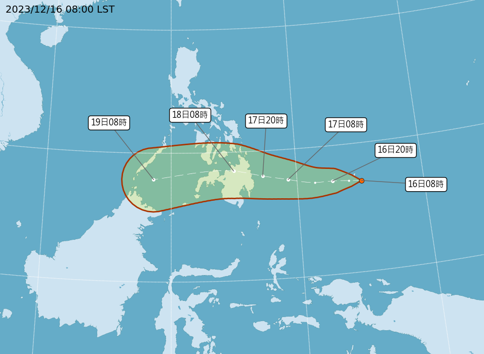 ▲▼菲律賓東方海面新增一個熱帶性低氣壓。（圖／氣象署）