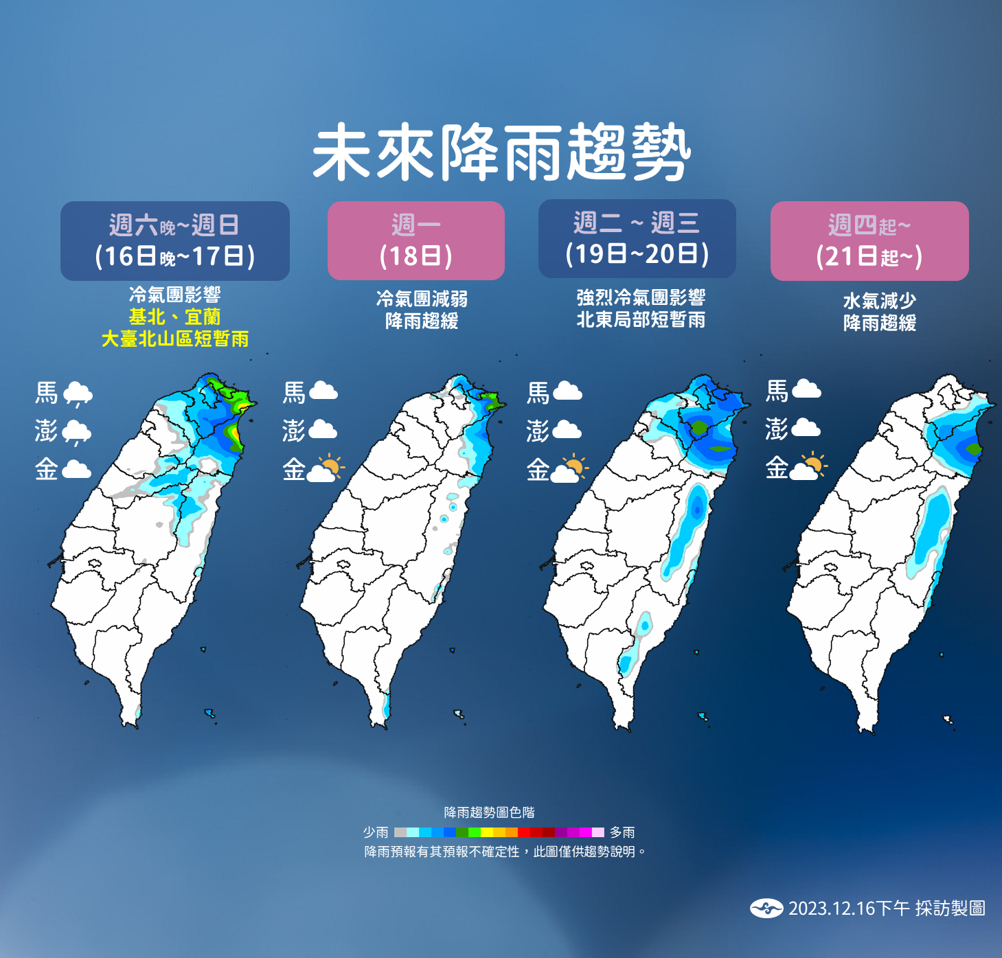 ▲▼未來一周天氣趨勢。（圖／氣象署）