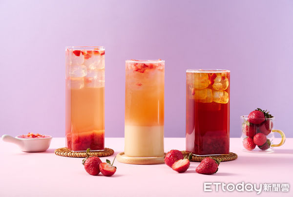 ▲▼旺月捌草莓季推出5款草莓飲品。（圖／旺月捌提供）