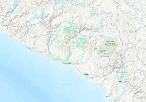 ▲▼快訊／祕魯發生「規模6.2地震」引發山崩　9城市交通中斷。（圖／翻攝USGS）