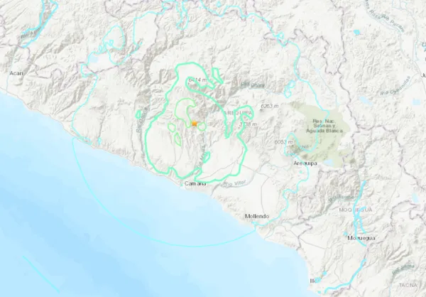 ▲▼快訊／祕魯發生「規模6.2地震」引發山崩　9城市交通中斷。（圖／翻攝USGS）