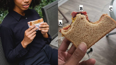 吃一半的三明治「變這種形狀」你下一口會咬哪？外網討論炸開：好吃的留最後