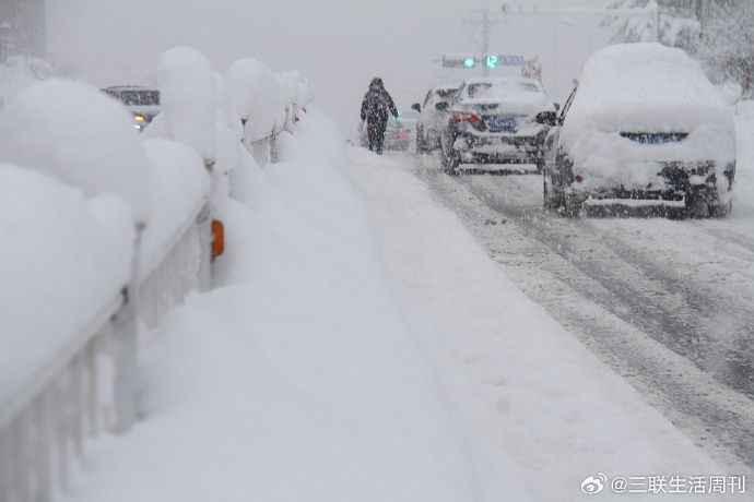 ▲▼山東暴雪,威海暴雪,寒流,寒潮,大陸寒潮。（圖／翻攝自微博）