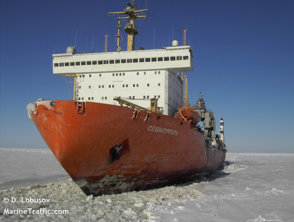 ▲▼俄羅斯核動力破冰船北海航線號（Sevmorput）。（圖／翻攝自 MarineTraffic.com）